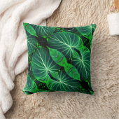 ヤシの葉、熱帯植物、ジャングル熱帯雨林 クッション (ブランケット)