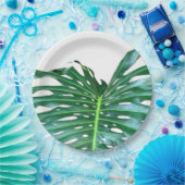 ヤシの葉、熱帯植物、ジャングル熱帯雨林 ペーパープレート (パーティー)