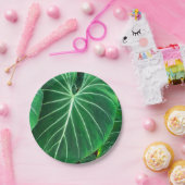 ヤシの葉、熱帯植物、ジャングル熱帯雨林 ペーパープレート (パーティー)