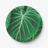 ヤシの葉、熱帯植物、ジャングル熱帯雨林 ペーパープレート (正面)