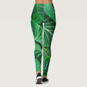 ヤシの葉、熱帯植物、ジャングル熱帯雨林 レギンス (裏面)