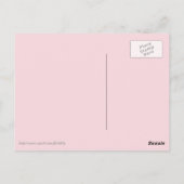 ヤシの葉 – 珊瑚と貝殻ピンク ポストカード (裏面)