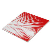 ヤシの葉-白と黒の珊瑚色 タイル (側面)