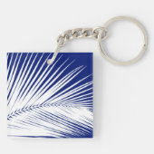 ヤシの葉 – navy blue and white キーホルダー (裏面)