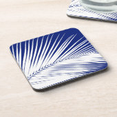 ヤシの葉 – navy blue and white コースター (左側)