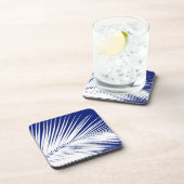 ヤシの葉 – navy blue and white コースター (右側)