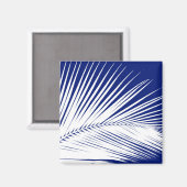 ヤシの葉 – navy blue and white マグネット (正面/裏面)