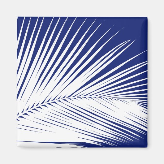 ヤシの葉 – navy blue and white マグネット (正面)