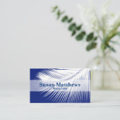 ヤシの葉 – navy blue and white 名刺 (スタンド正面)