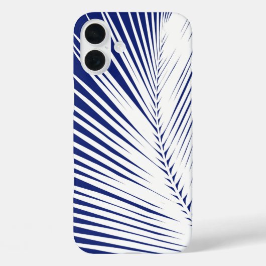 ヤシの葉 – navy blue and white Case-Mate iPhoneケース (裏面)