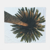 ヤシの虫眼写真 フリースブランケット (正面(横))