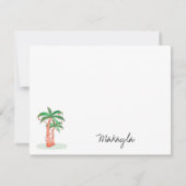 ヤシパーソナライズされたの木 ノートカード (正面)