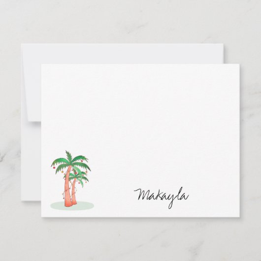 ヤシパーソナライズされたの木 ノートカード (正面)