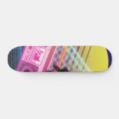 ヤシファンキーの木のある80代のピンクのボームボックス スケートボード (横)