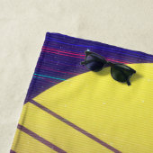 ヤシファンキーの木のある80代のピンクのボームボックス ビーチタオル (インサイチュ)