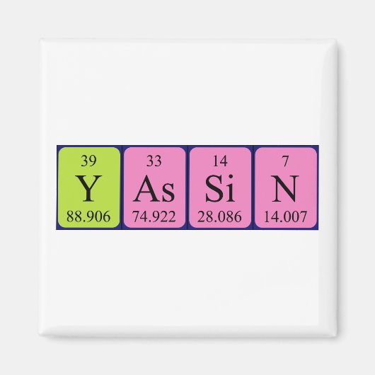 ヤシン周期表名磁石 マグネット (正面)