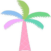 ヤシ春カラフルヤシの木ブラックバックグラウンド レトロサングラス