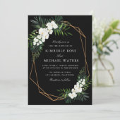 ヤシ熱帯フローラ幾何学結婚式招待状 招待状 (スタンド正面)