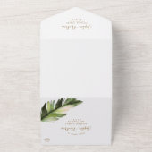 ヤシ結婚の葉が一つになる オールインワン招待状 (外側)