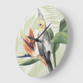 ヤシ葉の ラージ壁時計 (傾斜)