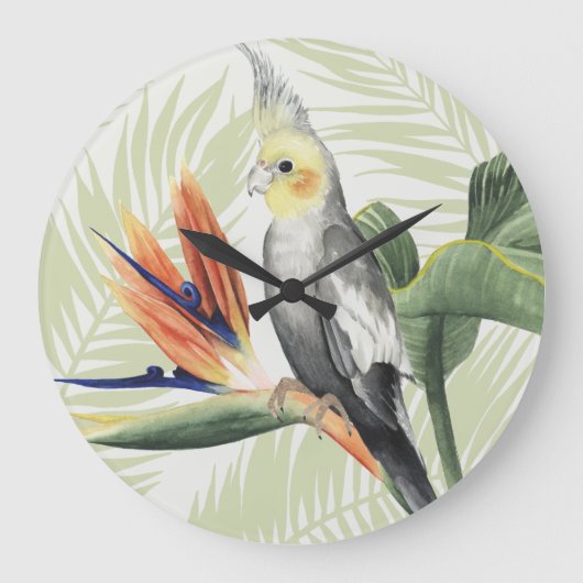 ヤシ葉の ラージ壁時計 (正面)