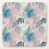 ヤシ葉の，熱帯，植物，葉,ジャングル， スクエアペーパーコースター (正面)