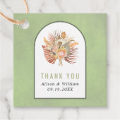 ヤシ、ススキセージ緑ありがとう結婚さん フェイバータグ (正面)