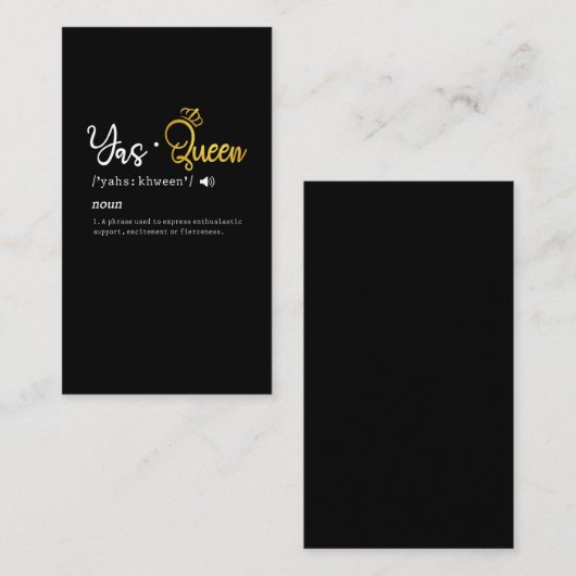 ヤスクイーンおもしろいミーム引用文 名刺 (正面/裏面)