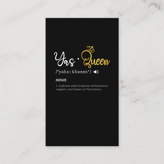 ヤスクイーンおもしろいミーム引用文 名刺 (正面)