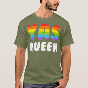 ヤスクイーンシャツメンズ女性ゲイプライドLGBTQヤース Tシャツ