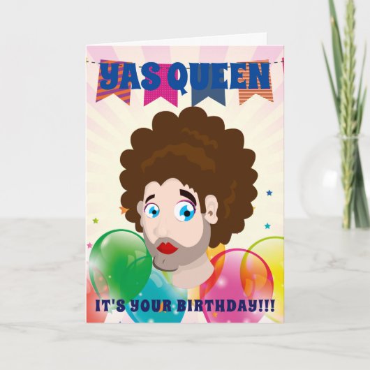 ヤスクイーンハッピーバースデー カード (正面)