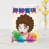 ヤスクイーンハッピーバースデー カード (黄色い花)