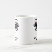 ヤスミンのかわいい目と顔のデザインTシャツ コーヒーマグカップ (中央)