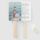 ヤスミンモダンエレガントな結婚式プログラム ハンドファン (正面&裏面)