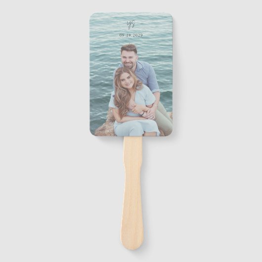 ヤスミンモダンエレガントな結婚式プログラム ハンドファン (正面)