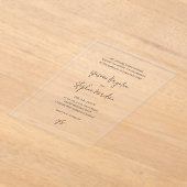 ヤスミンモダンエレガントな結婚式 アクリル招待状 (レイダウン)