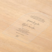 ヤスミンモダンエレガントな結婚式 アクリル招待状 (レイダウン)