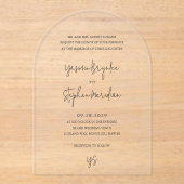 ヤスミンモダンエレガントな結婚式 アクリル招待状 (正面)