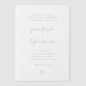 ヤスミンモダンエレガントな結婚式 ベラム紙招待状 (正面)