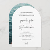 ヤスミンモダンエレガントな結婚式 招待状 (正面/裏面)