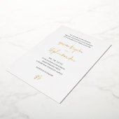 ヤスミンモダンエレガントな結婚式 箔招待状 (回転した状態)