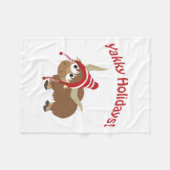 ヤッキーホリデー!ウィンターヤク フリースブランケット (正面(横))