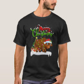 ヤックおもしろい動物愛好家クリスマス照明ヤッククリスマス Tシャツ (正面)