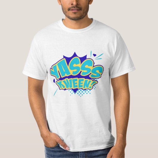 ヤッス クイーン!ポップアートステッカー Tシャツ (正面)