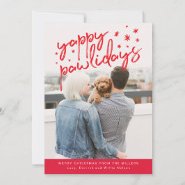 ヤッピーポーリデイズドッグクリスマス写真 シーズンカード