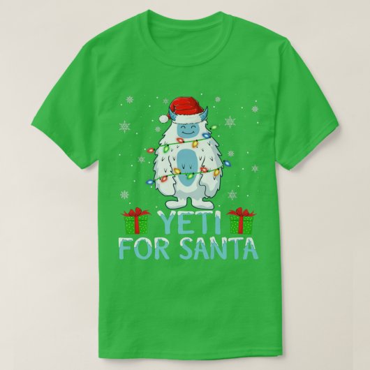 ヤティフォーサンタクリスマスライツイエティ Tシャツ (デザイン正面)