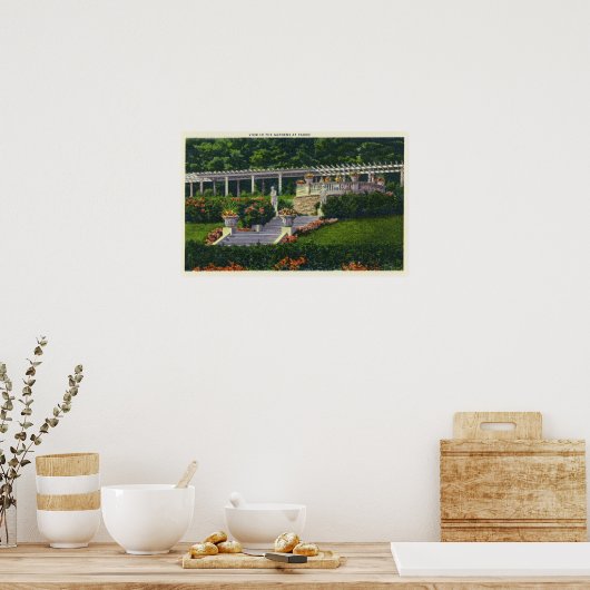 ヤドの庭園の眺め ポスター (キッチン)