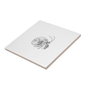 ヤドカリのイラストレーション(線画) タイル (側面)