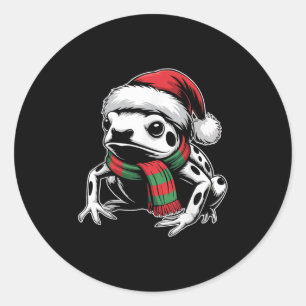 ヤドクガエル クリスマス サンタ帽子 マフラー Xmas コス ラウンドシール