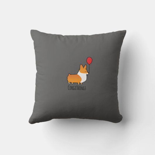 ヤドリギのキスのコーギーの正方形の枕 クッション (裏面)